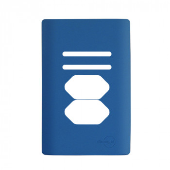 Placa p/ 2 Interruptores + Tomada dupla 4x2 - Novara Azul Fosco